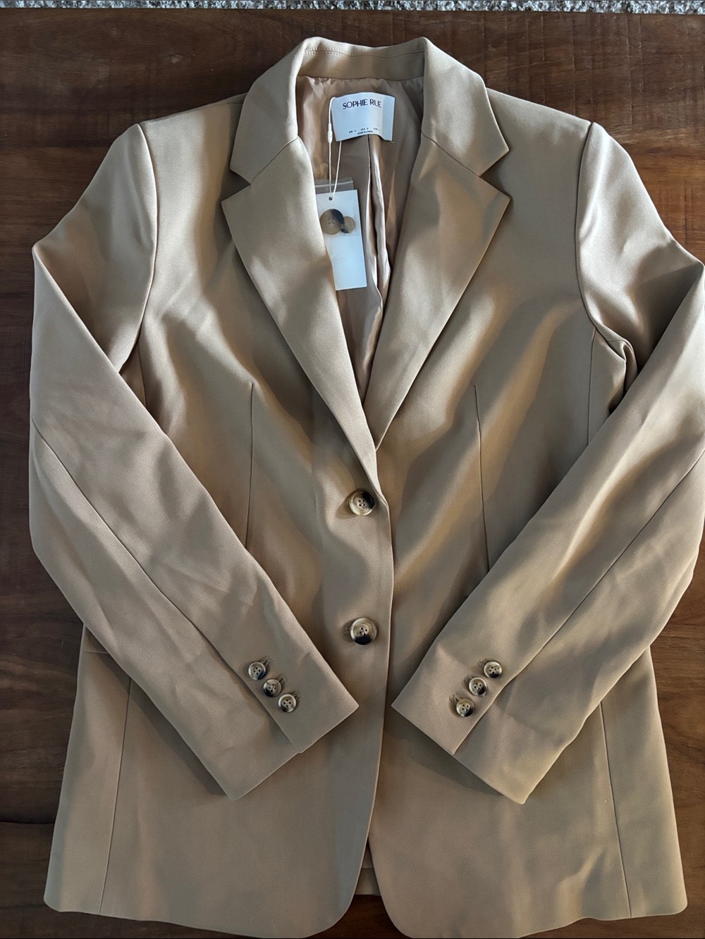 Sophie Rue Camel Two Button Blazer - Picture 4 of 9